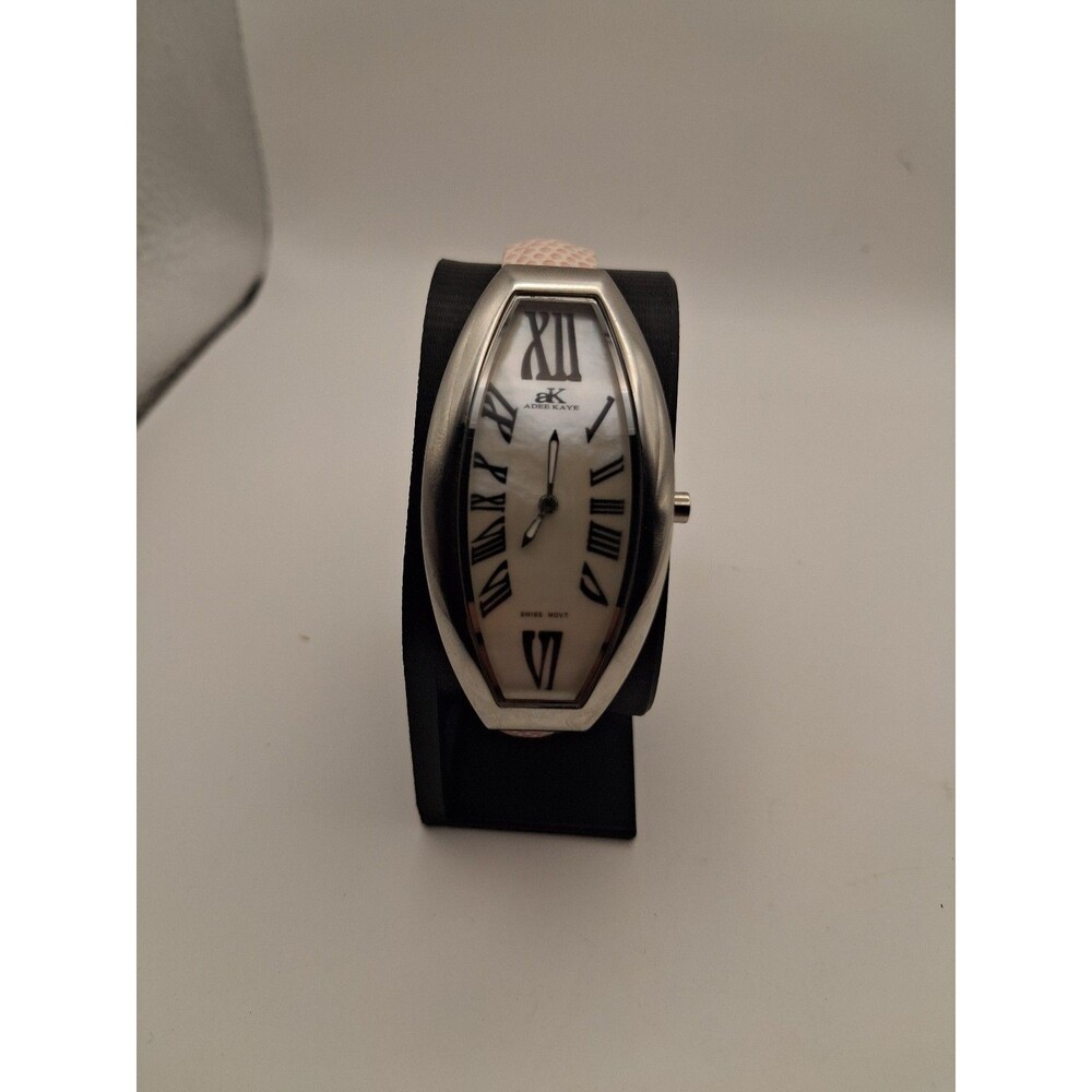ADEE KAYE AK5101-L MOP Curved Ladies Watch Pink Leather Band